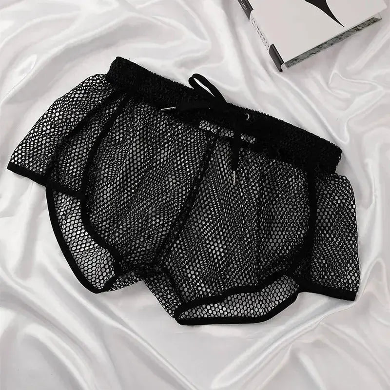 Mesh See-Through Boxer Shorts - WOWihte