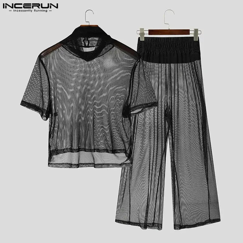 Mesh See - Through Streetwear Set - WOWihte