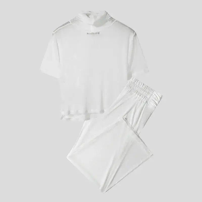 Mesh See - Through Streetwear Set - WOWihte