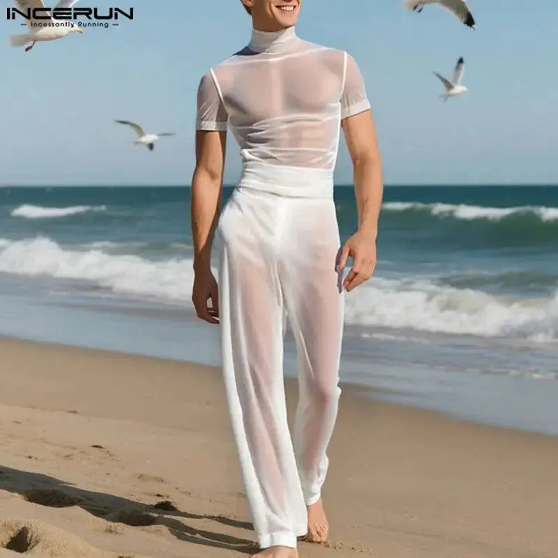 Mesh See - Through Streetwear Set - WOWihte