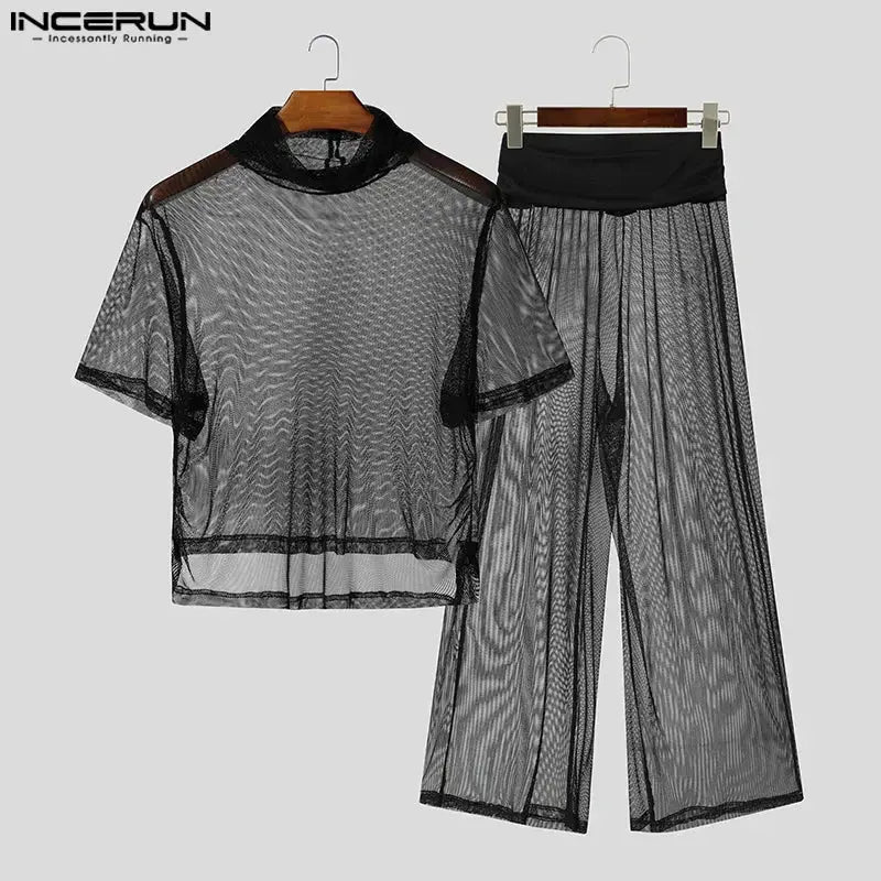 Mesh See - Through Streetwear Set - WOWihte