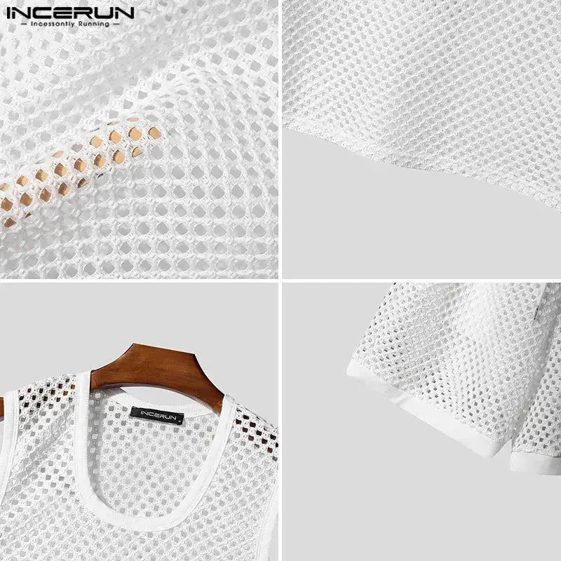 Mesh Tank and Shorts Set - WOWihte