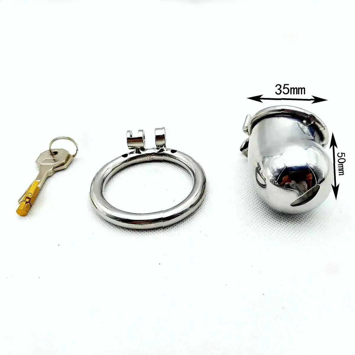 Metal Anti - Shedding Chastity Cage - WOWihte
