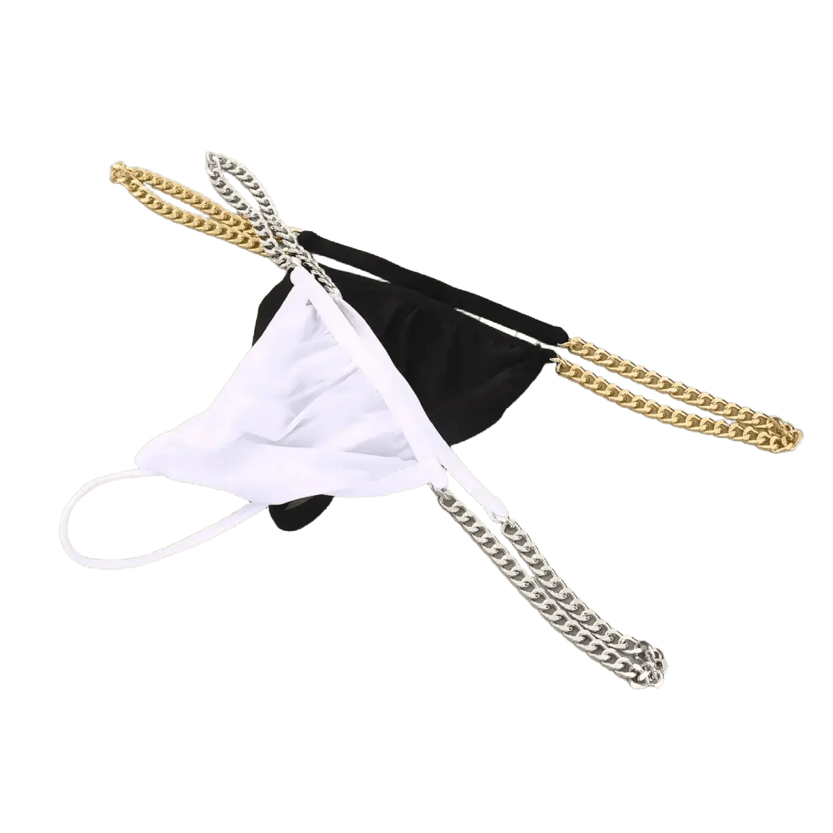 Metal Chain Ice Silk Thong - WOWihte