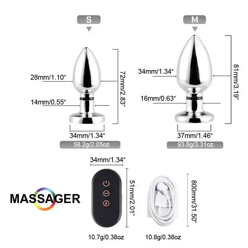 Metal Electric Shock Anal Plug - WOWihte