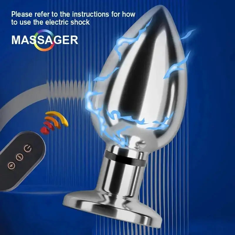 Metal Electric Shock Anal Plug - WOWihte