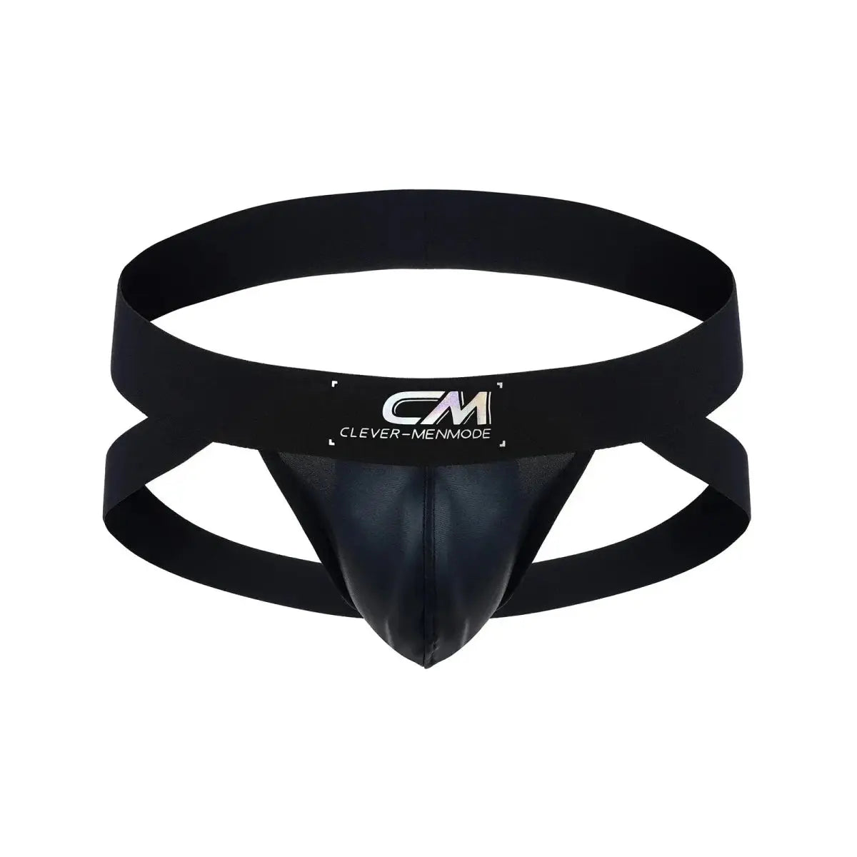 Metallic Faux Leather Jockstrap Thong - WOWihte