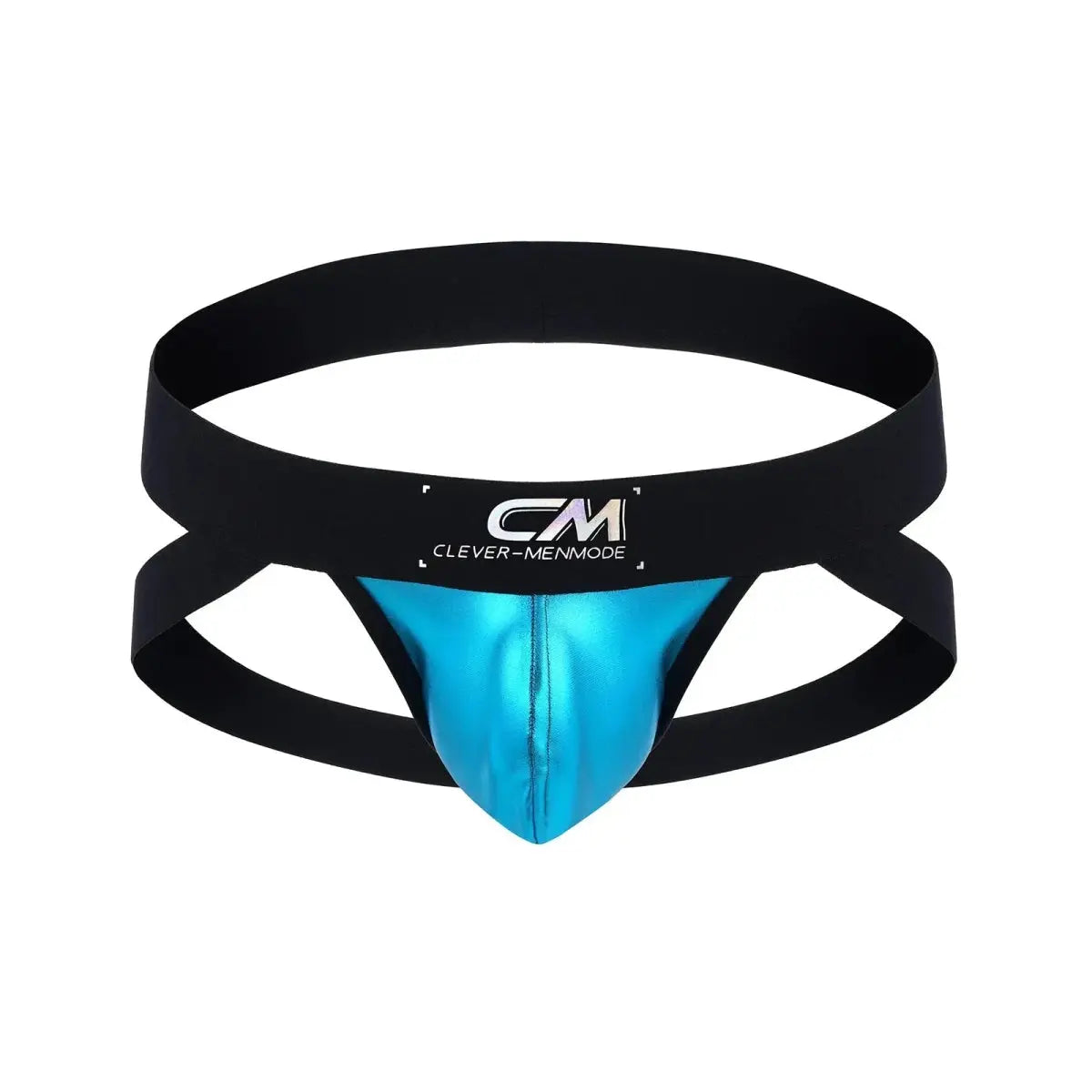 Metallic Faux Leather Jockstrap Thong - WOWihte