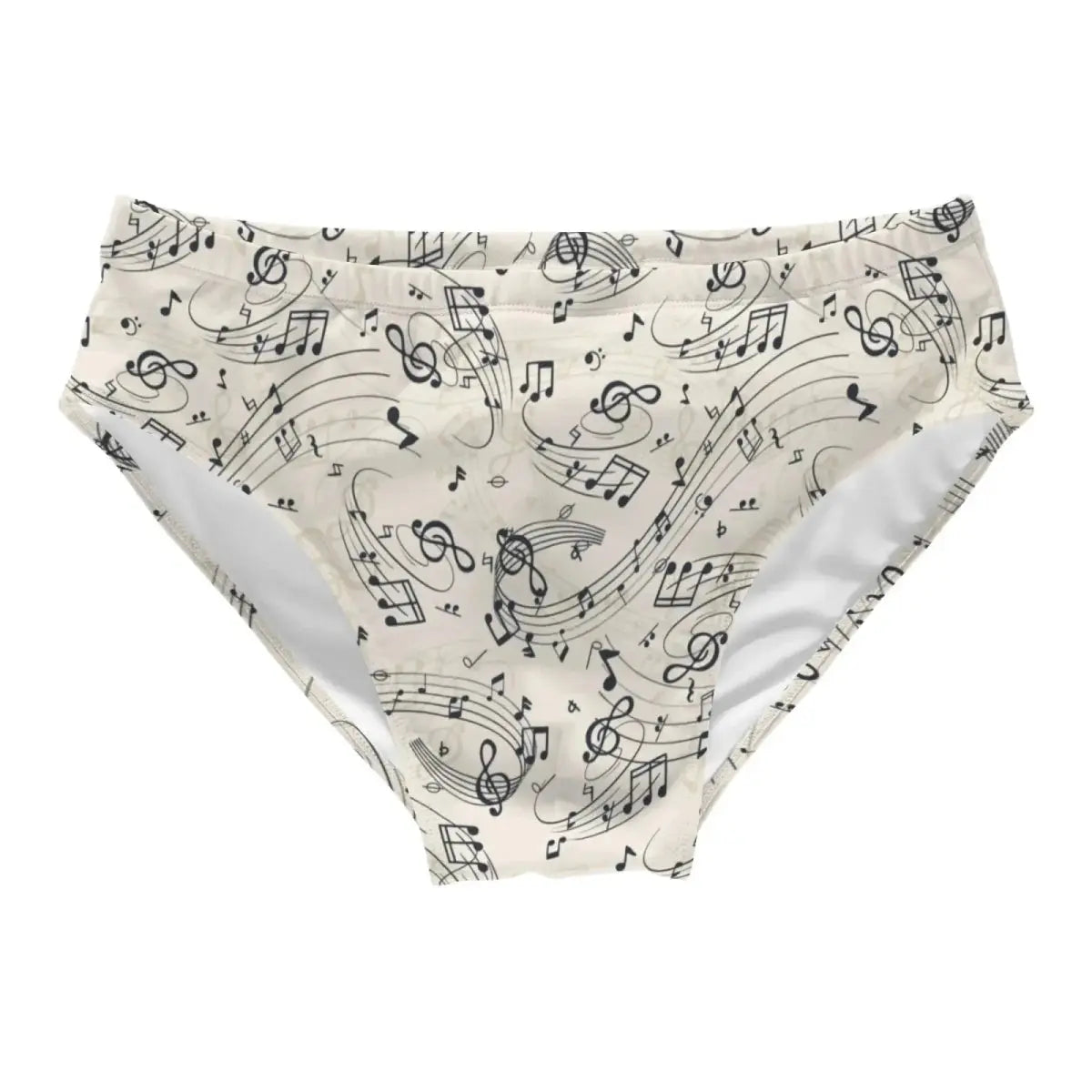 Music Symbol Print Swim Briefs - WOWihte