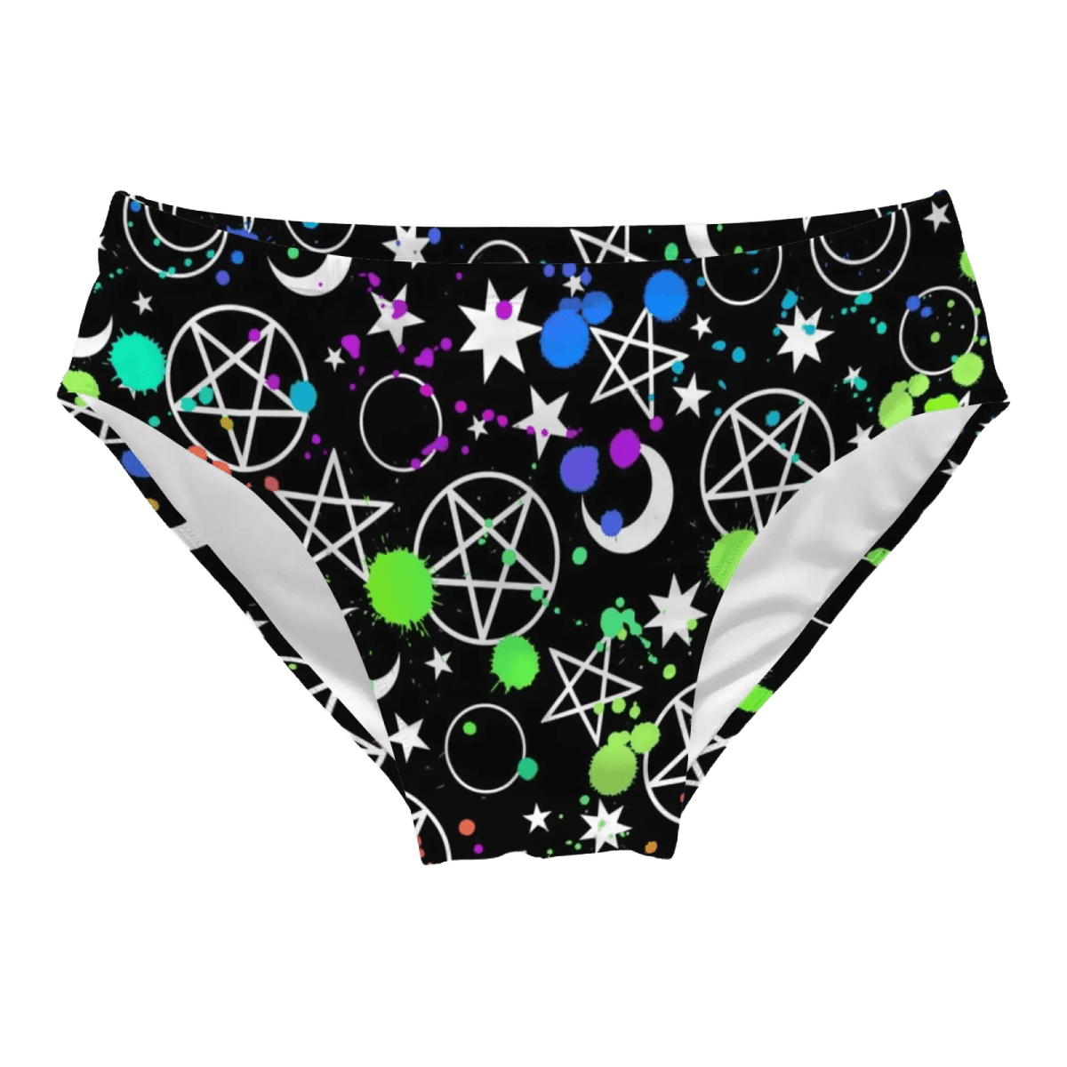 Mystical Symbols Print Swim Briefs - WOWihte