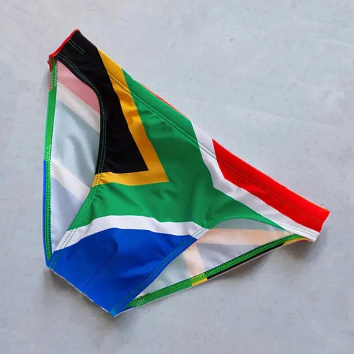 National Flag Print Swim Briefs - WOWihte