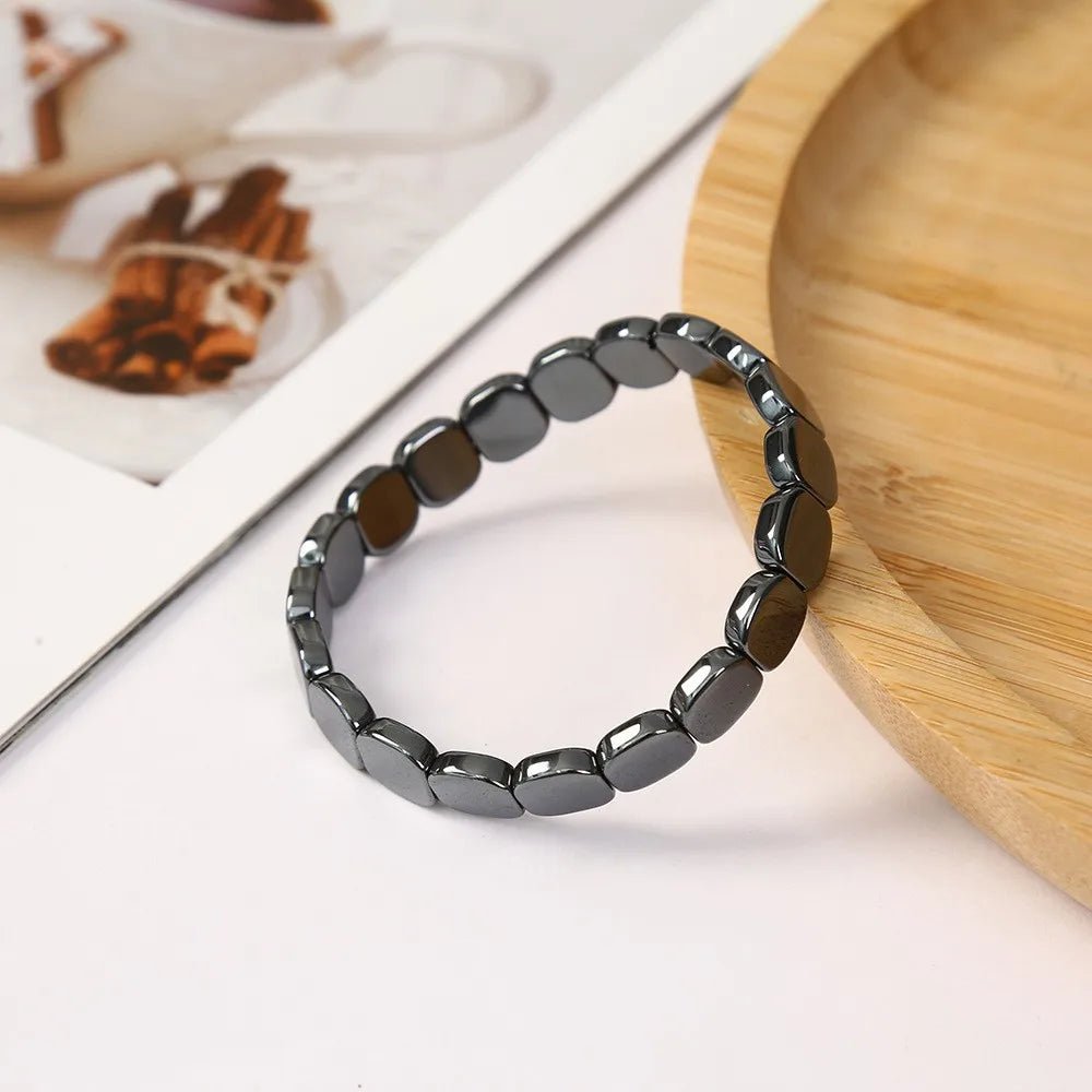 Natural Hematite Stone Beaded Bracelet - WOWihte