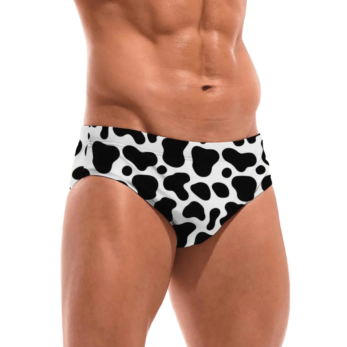 Novelty Cow Print Swim Briefs - WOWihte