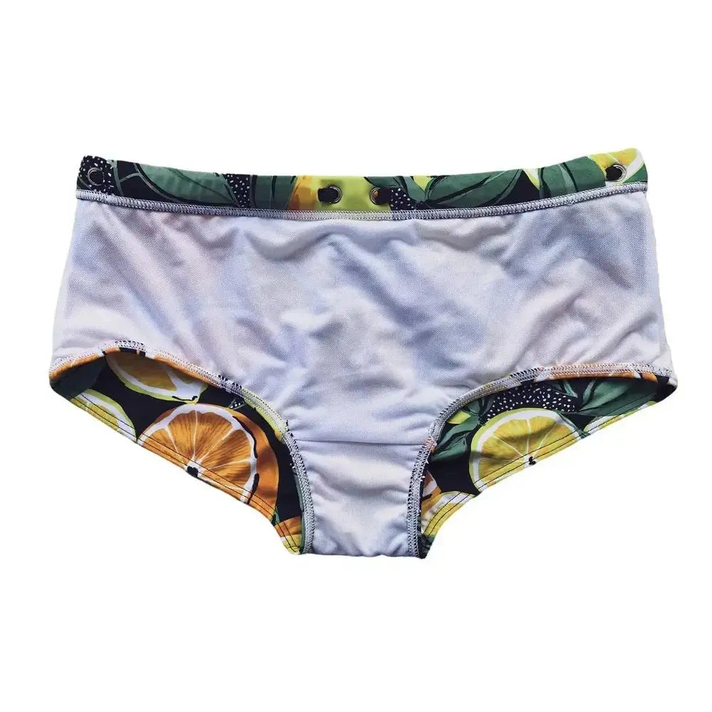 Orange Print Swim Briefs - WOWihte