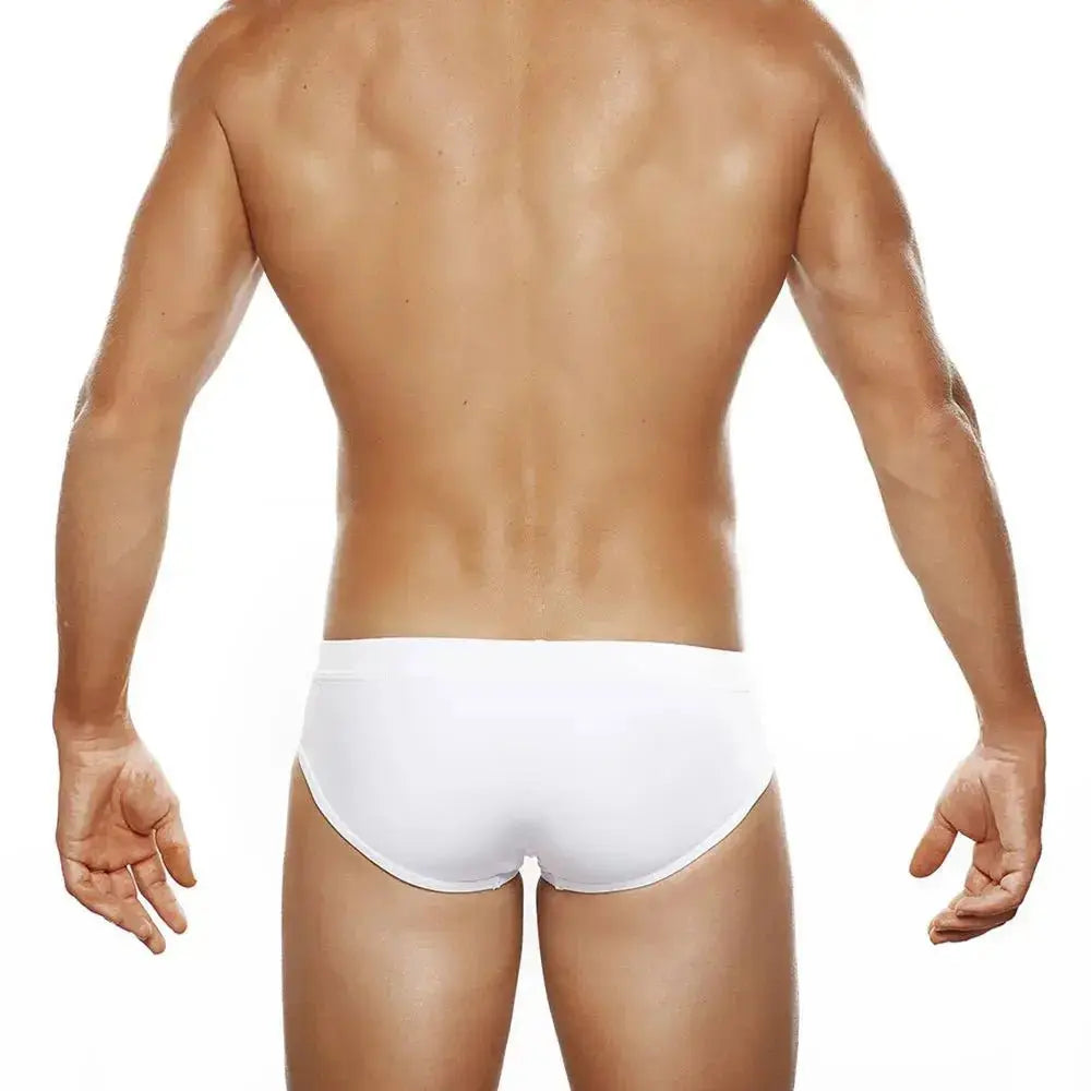 Padded Push - Up Mesh Swim Briefs - WOWihte