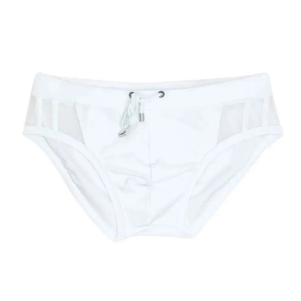 Padded Push - Up Mesh Swim Briefs - WOWihte