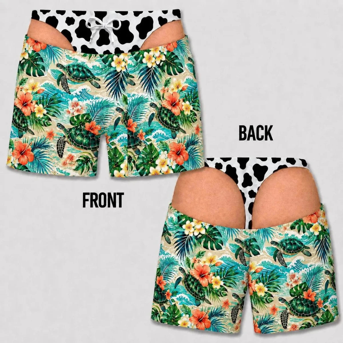 Personalized Men's Swim Trunks, Funny Swim Shorts, Fake Underwear Print Beach Trunks, Novelty Summer Gag Gift, Pool Party Outfit - WOWihte
