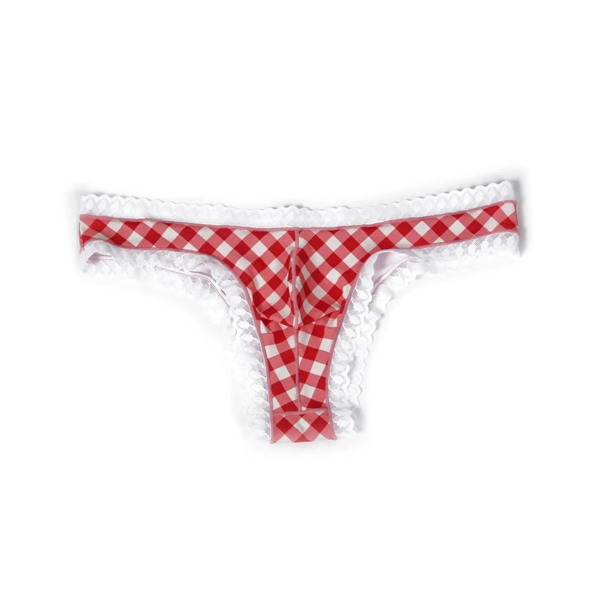 Plaid Lace Mini Briefs - WOWihte