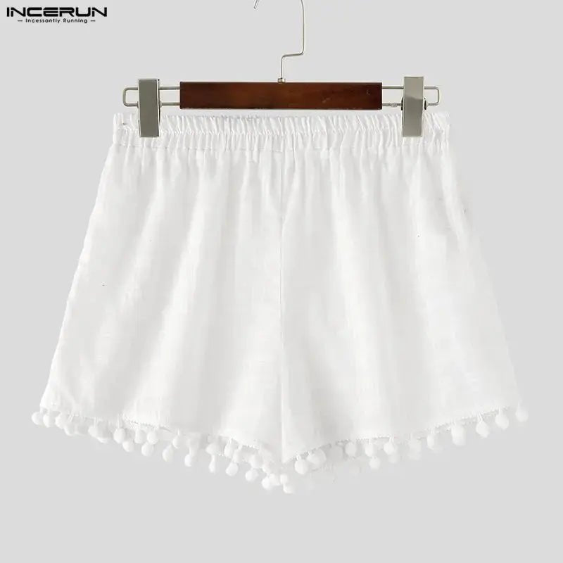 Plaid Tassel Casual Shorts - WOWihte