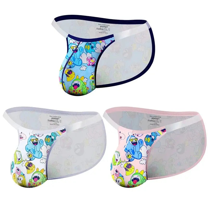 Playful Cartoon Bikini Briefs - WOWihte