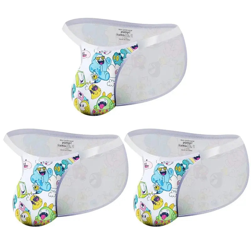 Playful Cartoon Bikini Briefs - WOWihte