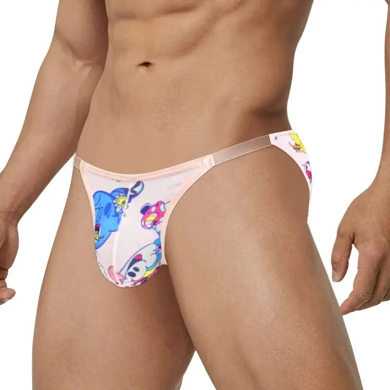 Playful Cartoon Bikini Briefs - WOWihte
