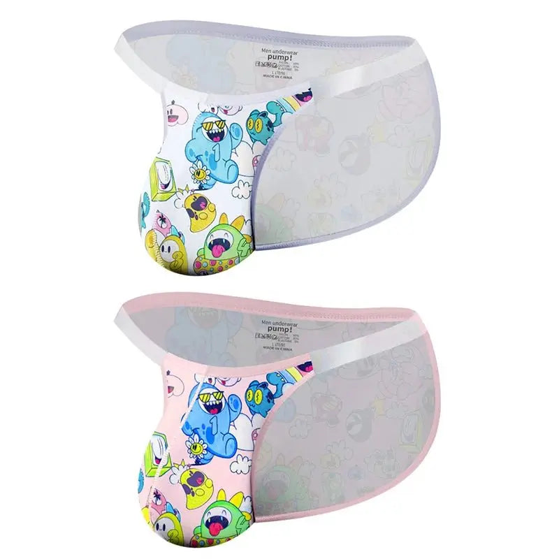 Playful Cartoon Bikini Briefs - WOWihte