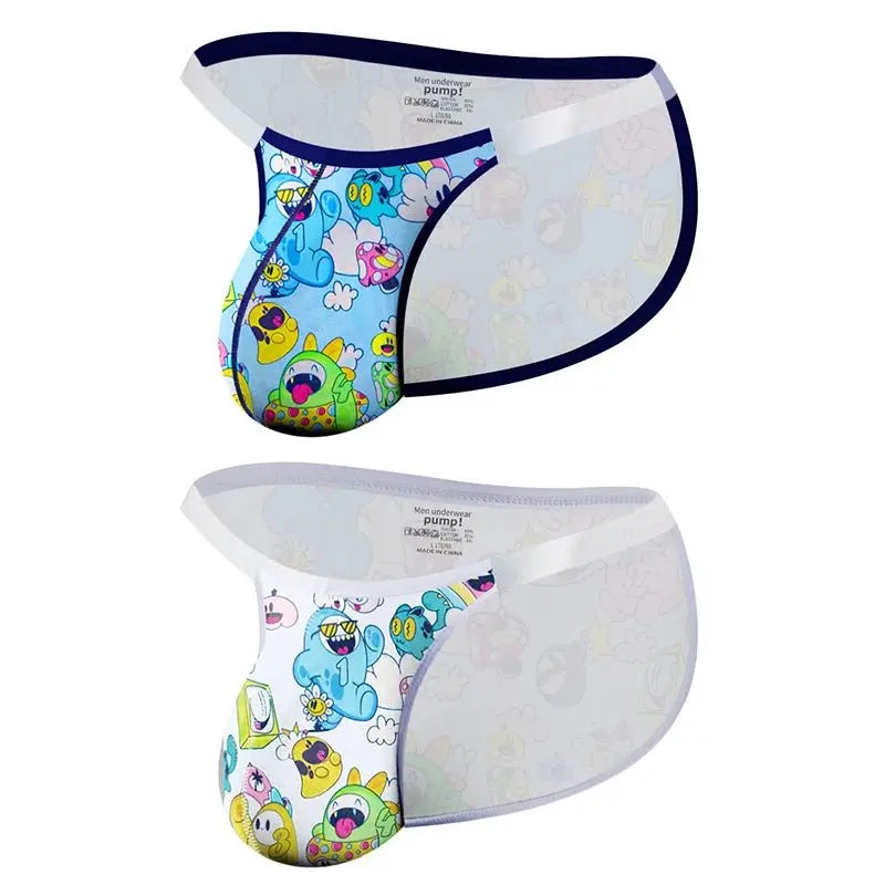 Playful Cartoon Bikini Briefs - WOWihte