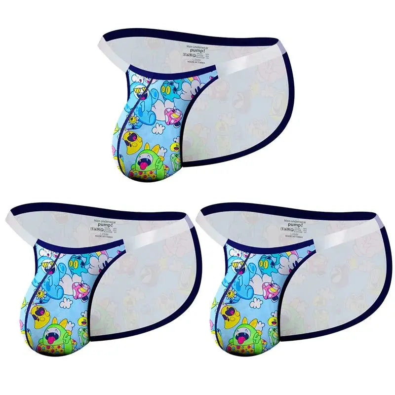 Playful Cartoon Bikini Briefs - WOWihte