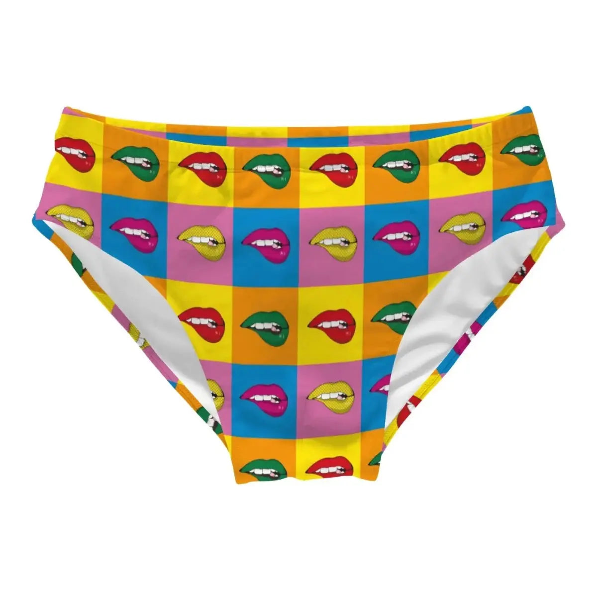 Pop Art Lips Swim Briefs - WOWihte