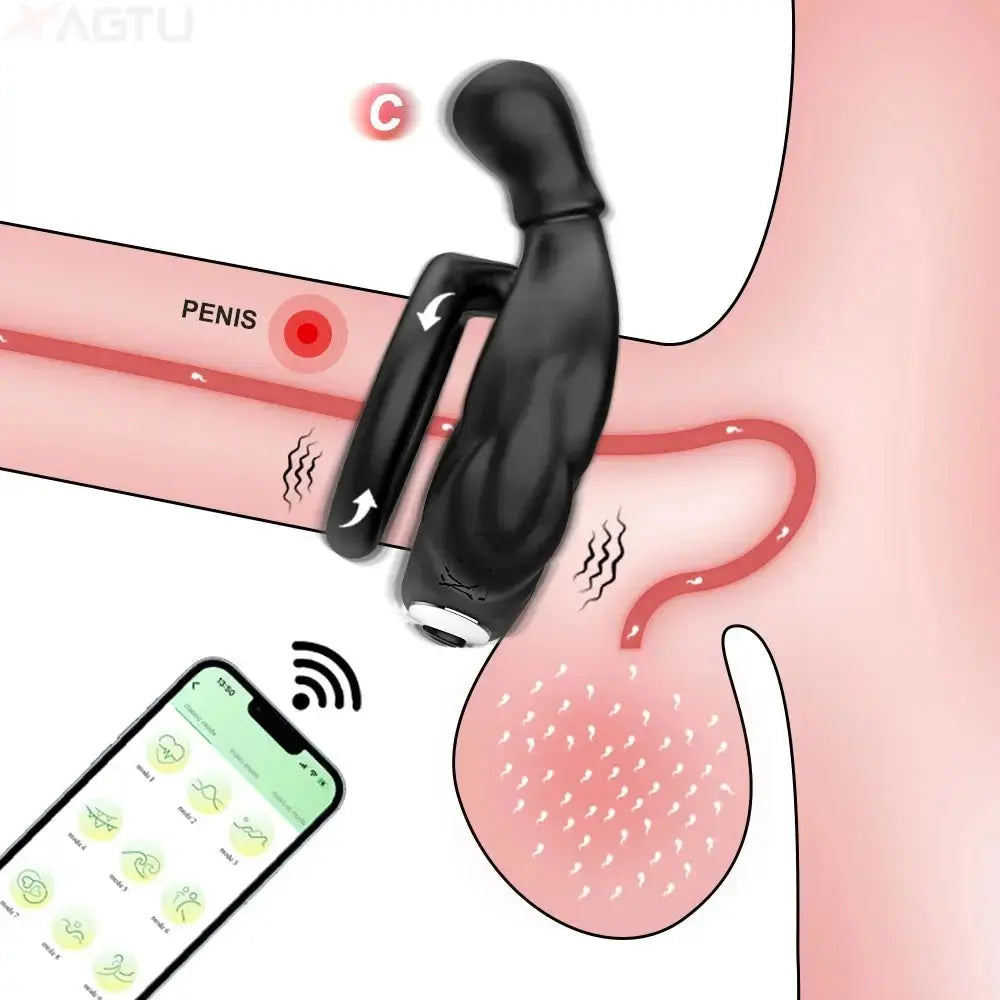 Powerful Vibrating Enhancement Ring Device - WOWihte