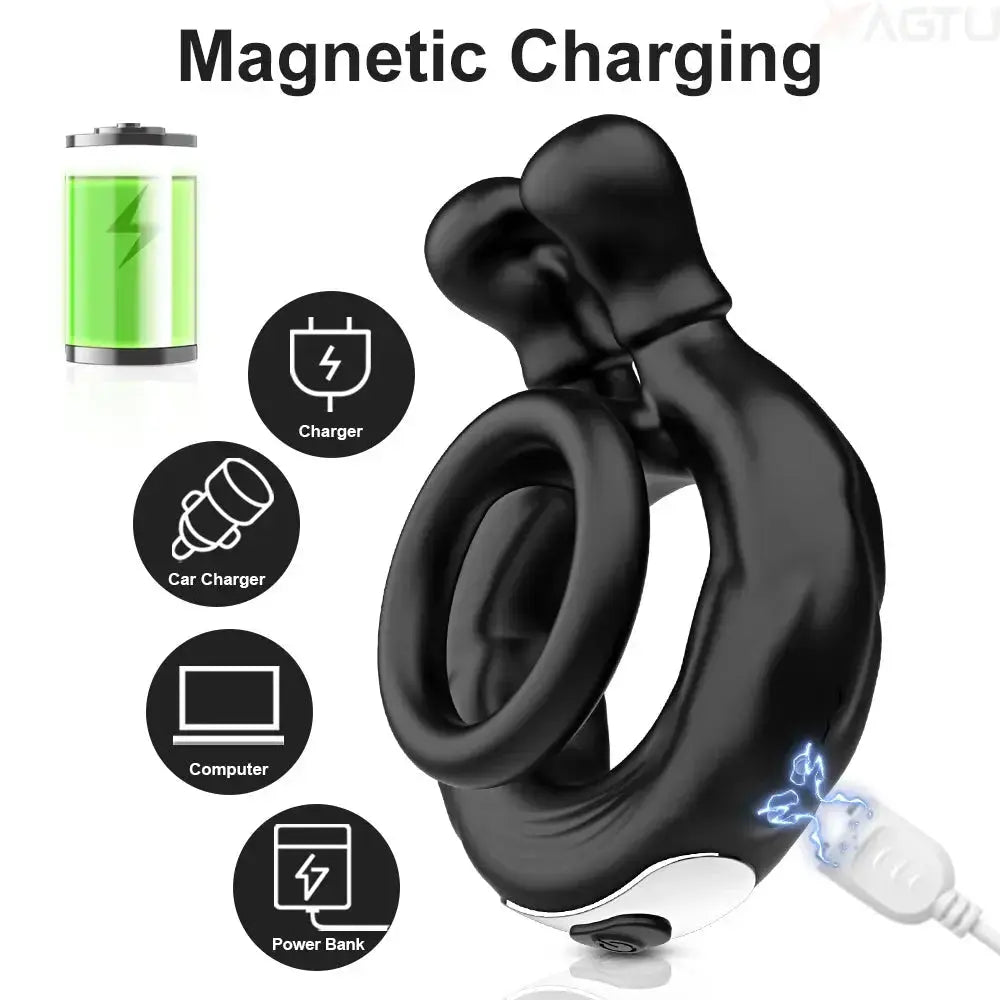 Powerful Vibrating Enhancement Ring Device - WOWihte