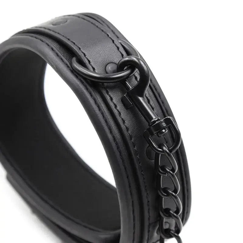 Premium Leather Chain Bondage Collar - WOWihte