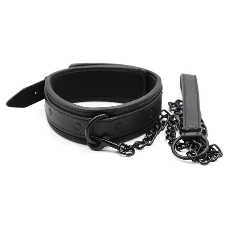 Premium Leather Chain Bondage Collar - WOWihte