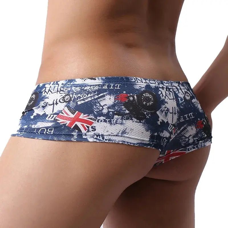 Printed Breathable Low Waist Boxers - WOWihte
