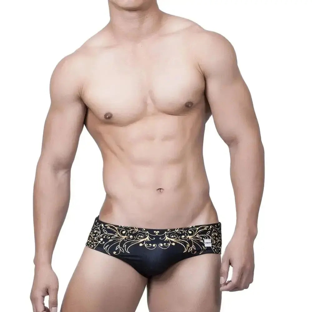 Printed Stretch Swim Briefs - WOWihte