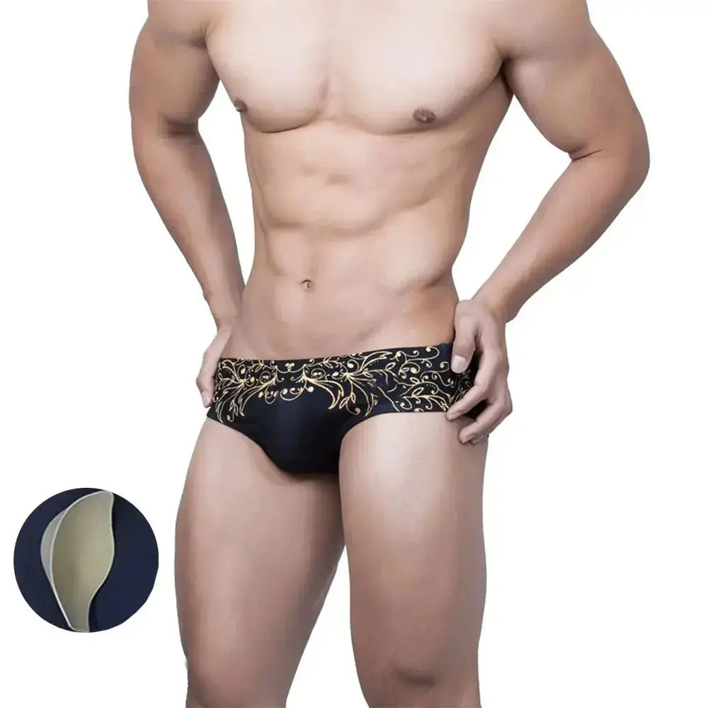 Printed Stretch Swim Briefs - WOWihte