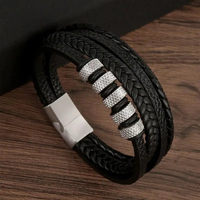 Punk Style Leather Men's Bracelet - WOWihte