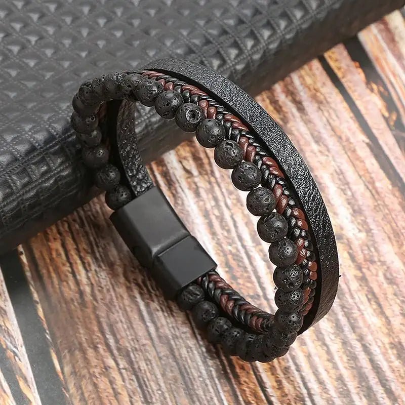 Punk Style Leather Men's Bracelet - WOWihte