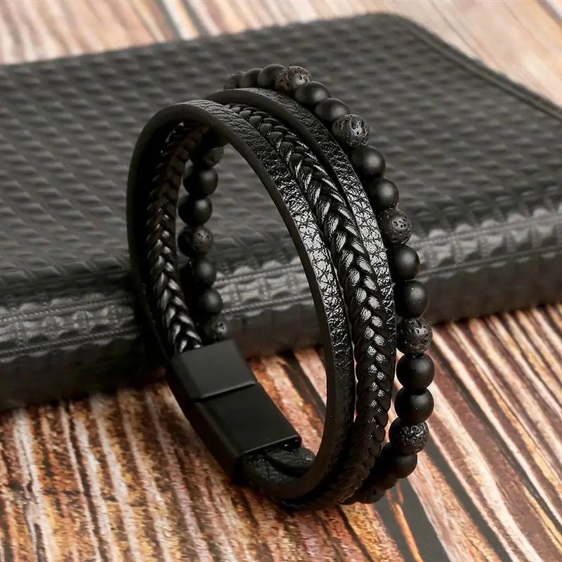 Punk Style Leather Men's Bracelet - WOWihte