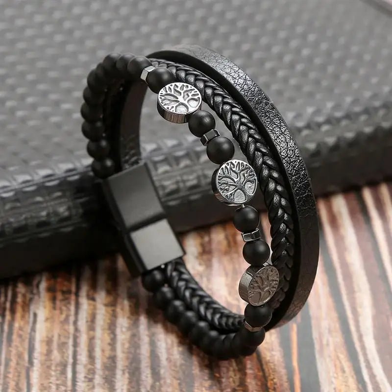 Punk Style Leather Men's Bracelet - WOWihte