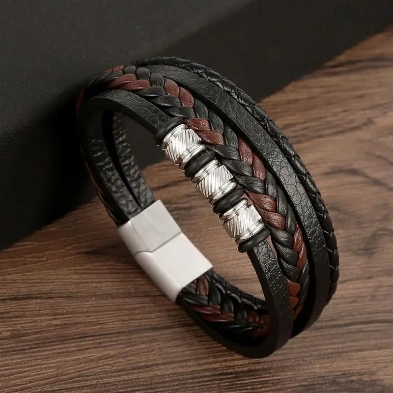 Punk Style Leather Men's Bracelet - WOWihte