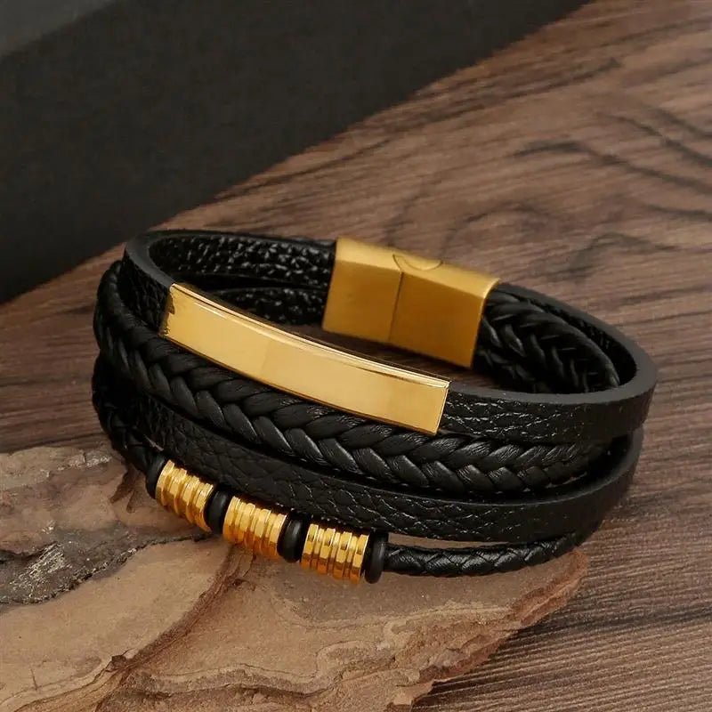 Punk Style Leather Men's Bracelet - WOWihte