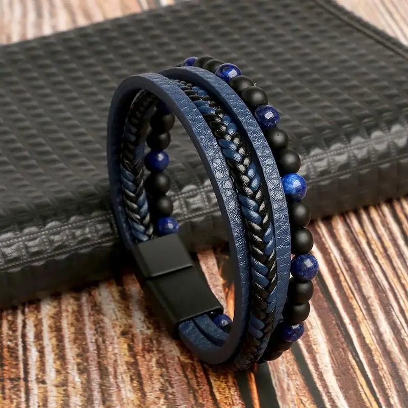 Punk Style Leather Men's Bracelet - WOWihte
