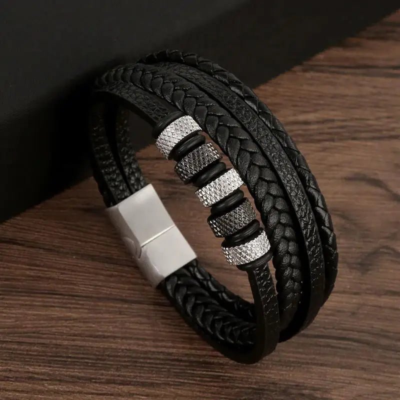 Punk Style Leather Men's Bracelet - WOWihte