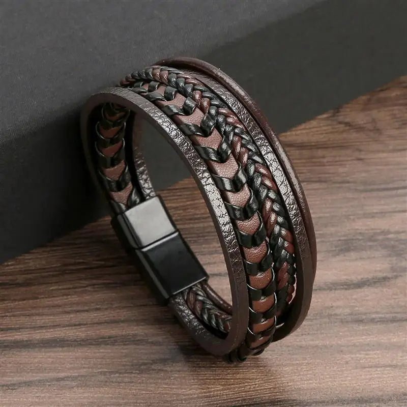 Punk Style Leather Men's Bracelet - WOWihte