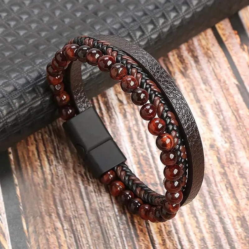 Punk Style Leather Men's Bracelet - WOWihte
