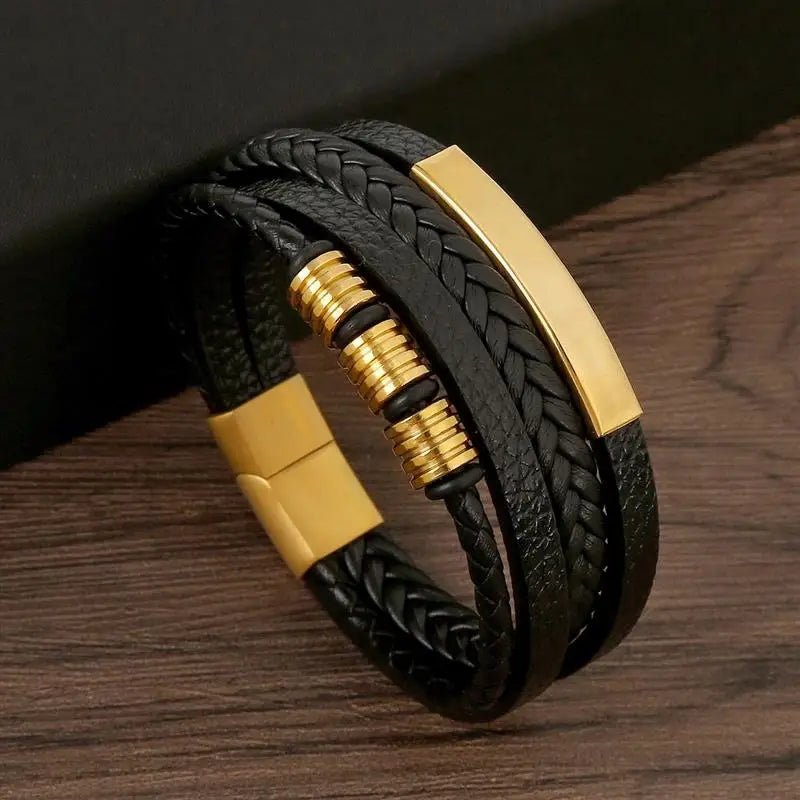 Punk Style Leather Men's Bracelet - WOWihte