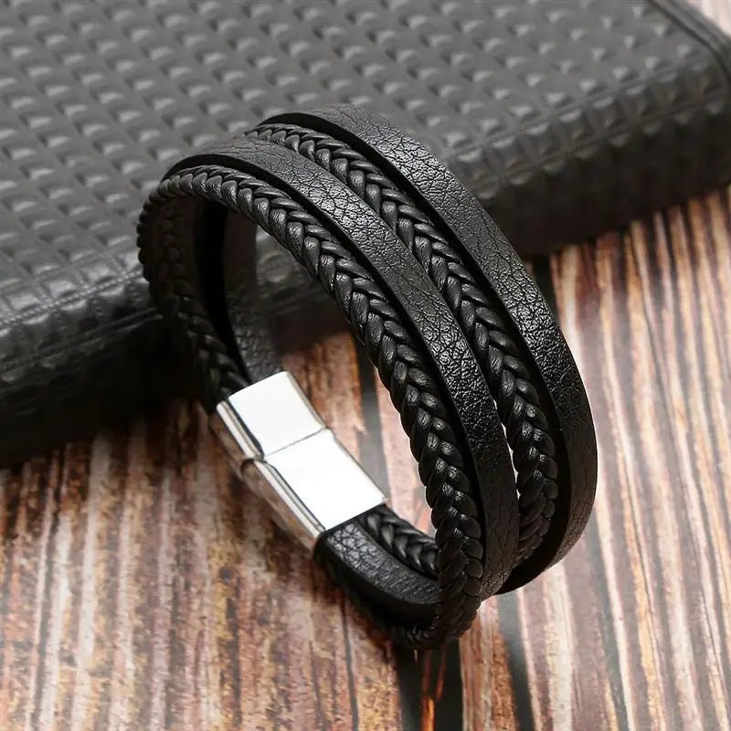 Punk Style Leather Men's Bracelet - WOWihte