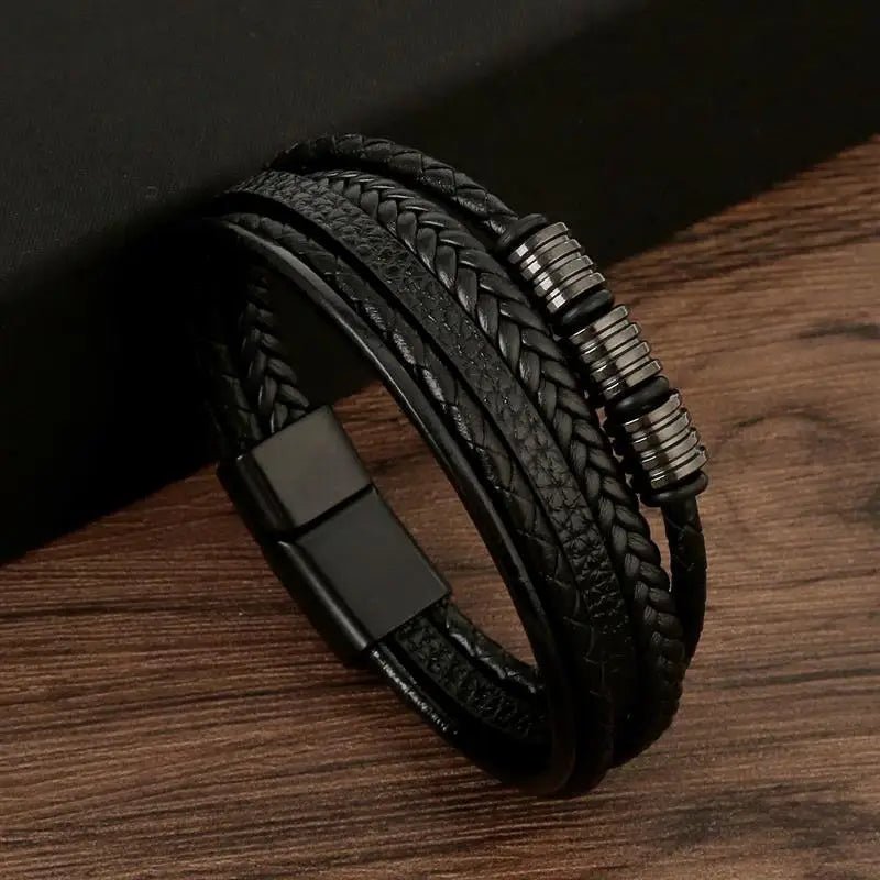 Punk Style Leather Men's Bracelet - WOWihte